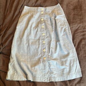 Madewell Chambray Knee-Length A-Line Skirt